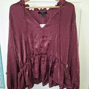 Forever 21+ Burgundy Blouse
